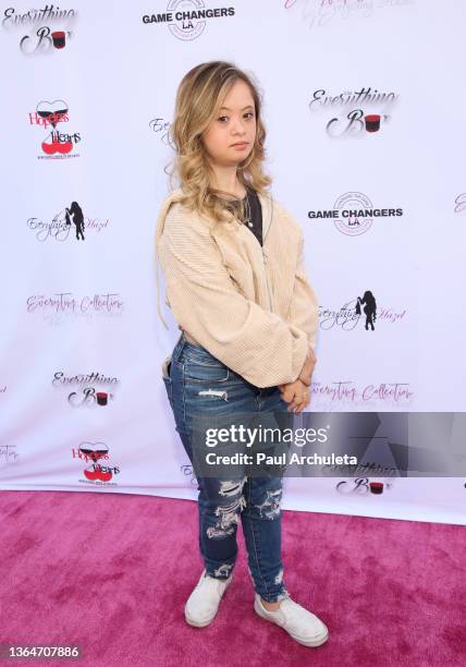 Actress Kennedy Garcia attends The Everything Hazel collection's pink carpet event on January 14, 2022 in Los Angeles, California.