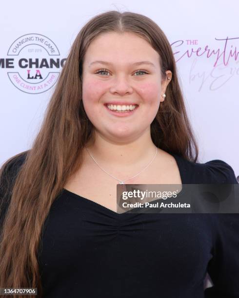 Actress Taylor Fangmann attends The Everything Hazel collection's pink carpet event on January 14, 2022 in Los Angeles, California.