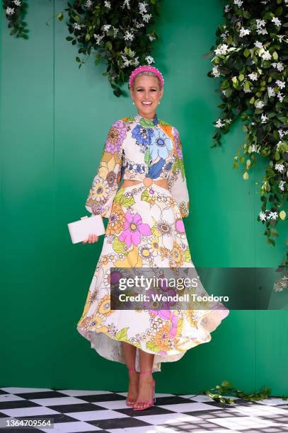 Candice Dixon attends the Magic Millions race day at the Gold Coast Turf Club on January 15, 2022 in Gold Coast, Australia.