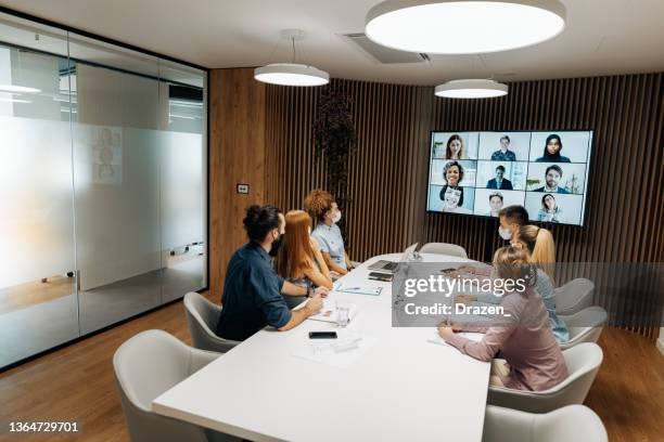 Videoconference Mask 838 Board Room Meeting Masks Stock Photos, High-Res Pictures, and ...