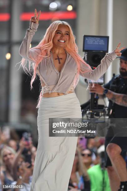 Karol G performs on NBC's "Today" at Rockefeller Plaza on June 30, 2023 in New York City.