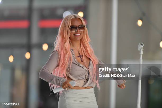 Karol G performs on NBC's "Today" at Rockefeller Plaza on June 30, 2023 in New York City.