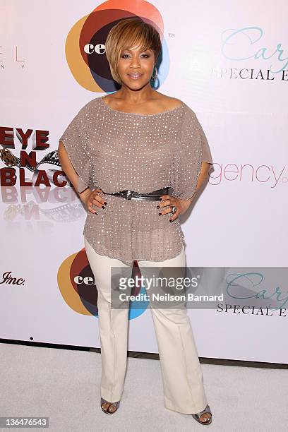 Erica Campbell attends the 2011 "Eye On Black" - A Salute To Directors at California African American Museum on February 25, 2011 in Los Angeles,...