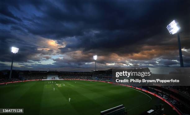 General view during day two of the Fifth Test in the Ashes series between Australia and England at Blundstone Arena on January 15, 2022 in Hobart,...