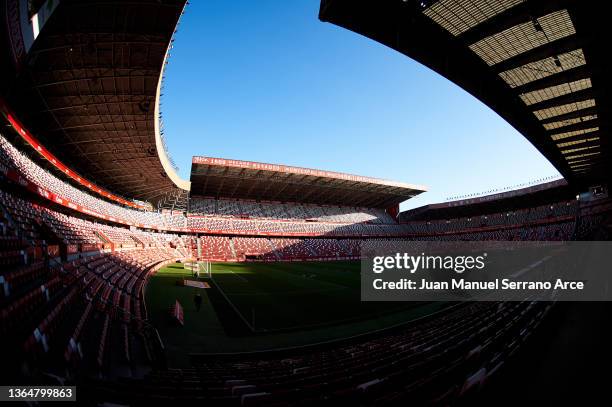 General view inside the stadium prior to the copa del rey round of match between sporting General view inside the stadium prior to the copa del rey round of match between sporting