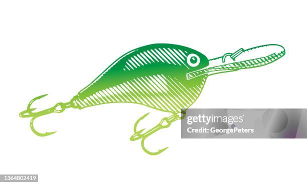 fishing plug lure - troll stock illustrations