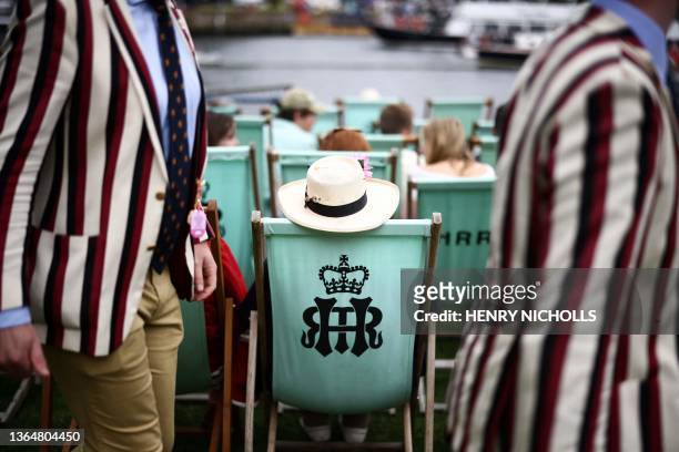 Spectators watch a race on the River Thames at the Henley Royal Regatta in Henley-on-Thames, west of London, on June 30, 2023.