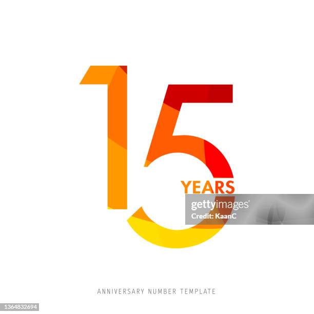 ilustrações de stock, clip art, desenhos animados e ícones de modern colorful anniversary logo template isolated, anniversary icon label, anniversary symbol stock illustration - número 15