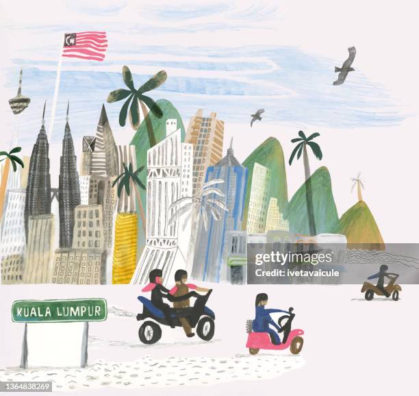 kuala lumpur - malaysia stock illustrations