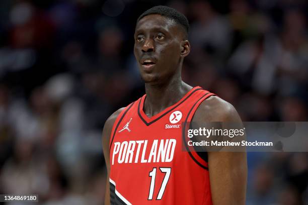 Tony Snell of the Portland Trail Blazers plays the Denver Nuggets at Ball Arena on January 13, 2022 in Denver, Colorado. NOTE TO USER: User expressly...