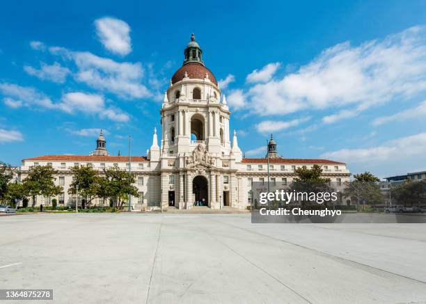 pasadena city hall, los angeles county, california - town hall government building fotografías e imágenes de stock