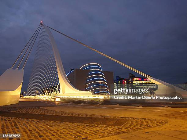 samuel beckett bridge and national conference - national convention stock pictures, royalty-free photos & images
