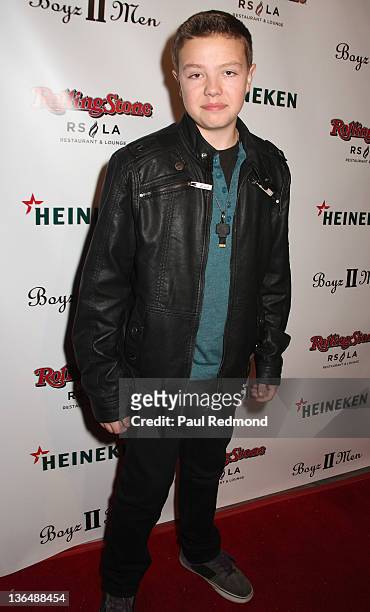 Actor Joey Sabo arrives at Boyz II Men Hollywood Walk Of Fame Celebration Party at Rolling Stone Restaurant & Lounge on January 5, 2012 in Los...