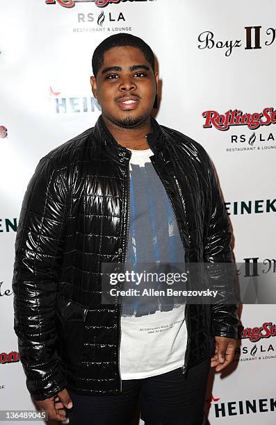 Rahsaan Lee attends the Boyz II Men Hollywood Walk Of Fame star after party at Rolling Stone Restaurant & Lounge on January 5, 2012 in Los Angeles,...