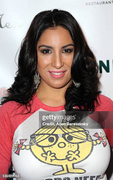 Actress Liana Mendoza attends the Boyz II Men Hollywood Walk Of Fame star after party at Rolling Stone Restaurant & Lounge on January 5, 2012 in Los...