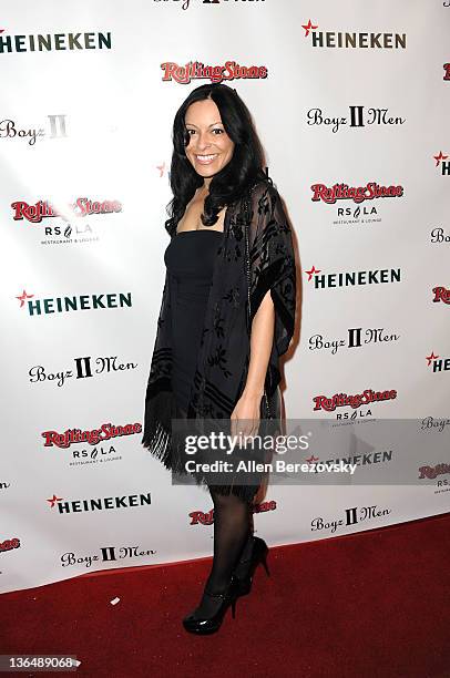 Actress Rachael Rollins attends the Boyz II Men Hollywood Walk Of Fame star after party at Rolling Stone Restaurant & Lounge on January 5, 2012 in...