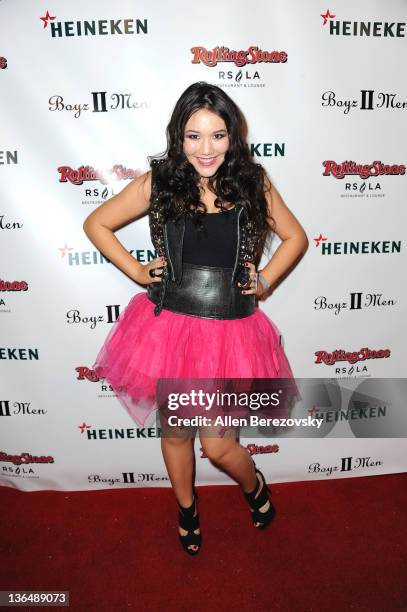 Recording artist Manika attends the Boyz II Men Hollywood Walk Of Fame star after party at Rolling Stone Restaurant & Lounge on January 5, 2012 in...