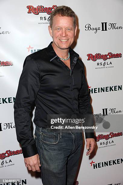 Actor Chriss Anglin attends the Boyz II Men Hollywood Walk Of Fame star after party at Rolling Stone Restaurant & Lounge on January 5, 2012 in Los...