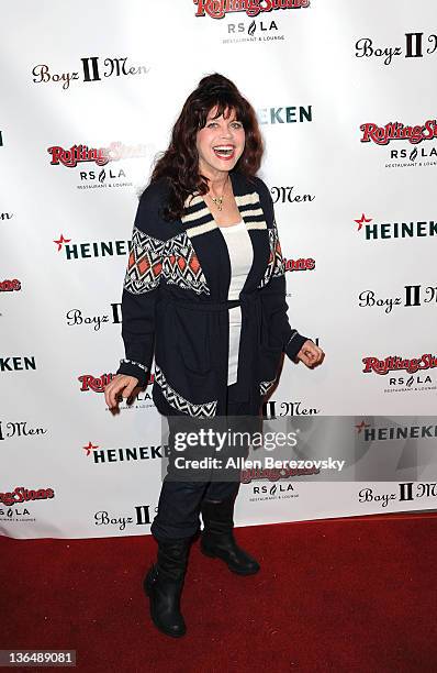 Actress Twink Caplan attends the Boyz II Men Hollywood Walk Of Fame star after party at Rolling Stone Restaurant & Lounge on January 5, 2012 in Los...