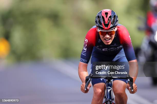 Lucas Plapp of Australia competes in the breakaway during the Australian Cycling National Championships 2022 - Men's Elite Road Race a 185,6km race...