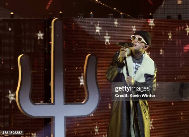 Tyler Joseph of Twenty One Pilots performs onstage at the 2022 iHeartRadio ALTer EGO presented by Capital One at The Forum on January 15, 2022 in...