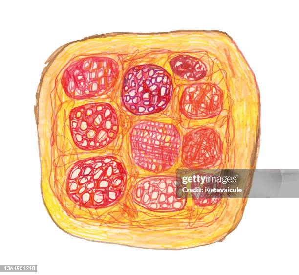 pepperoni pizza - cheese board stock illustrations