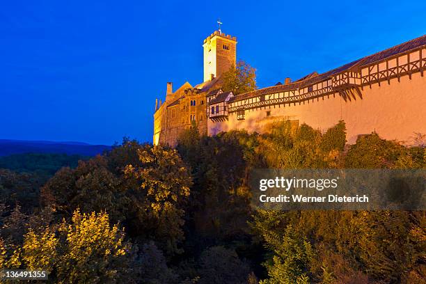 view of wartburg castle, thuringia, germany - wartburg castle 個照片及圖片檔