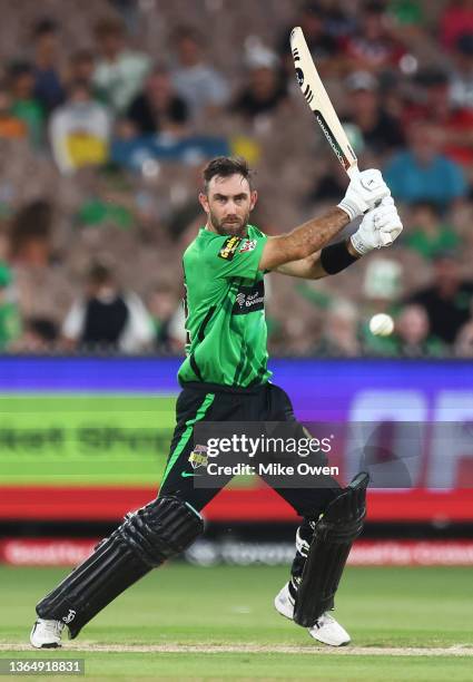 Glenn Maxwell of the Stars bats during the Men's Big Bash League match between the Melbourne Stars and the Brisbane Heat at Melbourne Cricket Ground,...