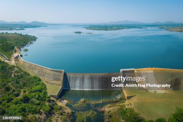 gayathri reservoir in karnataka, india - reservoir stock pictures, royalty-free photos & images