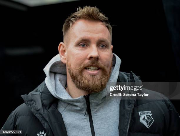 Watford FC Goalkeeper Rob Elliot during the Premier League match between Newcastle United and Watford at St. James Park on January 15, 2022 in...