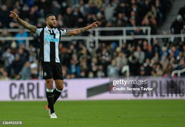 Jamaal Lascelles of Newcastle United FC during the Premier League match between Newcastle United and Watford at St. James Park on January 15, 2022 in...