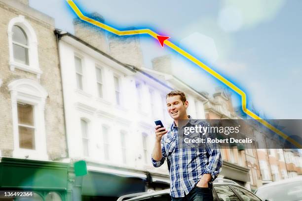 man using smart phone for directions - newfriendship stock pictures, royalty-free photos & images