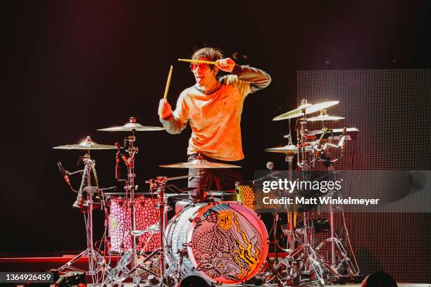 Josh Dun of Twenty One Pilots performs onstage during iHeartRadio ALTer EGO presented by Capital One at The Forum on January 15, 2022 in Inglewood,...
