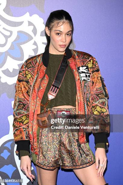 Victoria Stella Doritou attends the Etro fashion show during the Milan Men's Fashion Week - Fall/Winter 2022/2023 on January 16, 2022 in Milan, Italy.