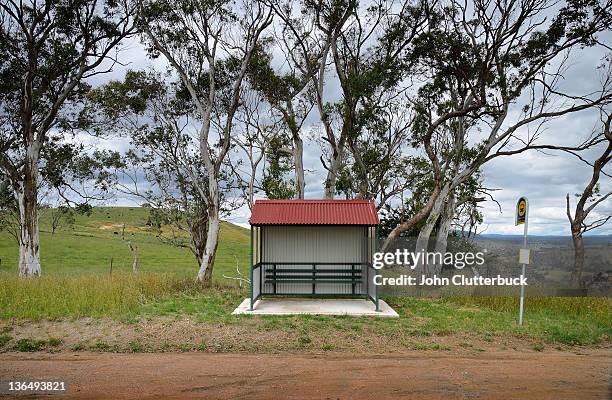 the country bus stop - bathurst new south wales stock pictures, royalty-free photos & images