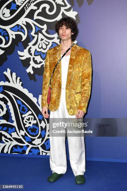 Diego Lazzari attends the Etro fashion show during the Milan Men's Fashion Week - Fall/Winter 2022/2023 on January 16, 2022 in Milan, Italy.