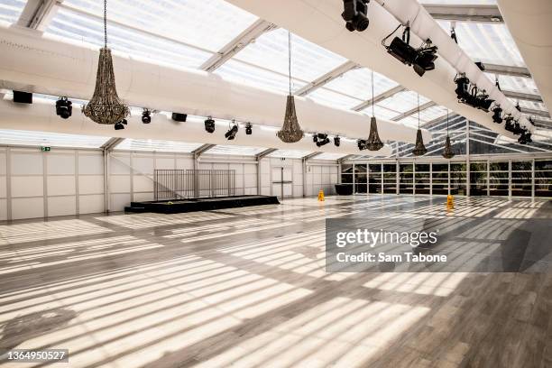 The set up in Crown at the Aviary for the IMG Australian Open welcome party to Melbourne event at Crown Aviary on January 16, 2022 in Melbourne,...