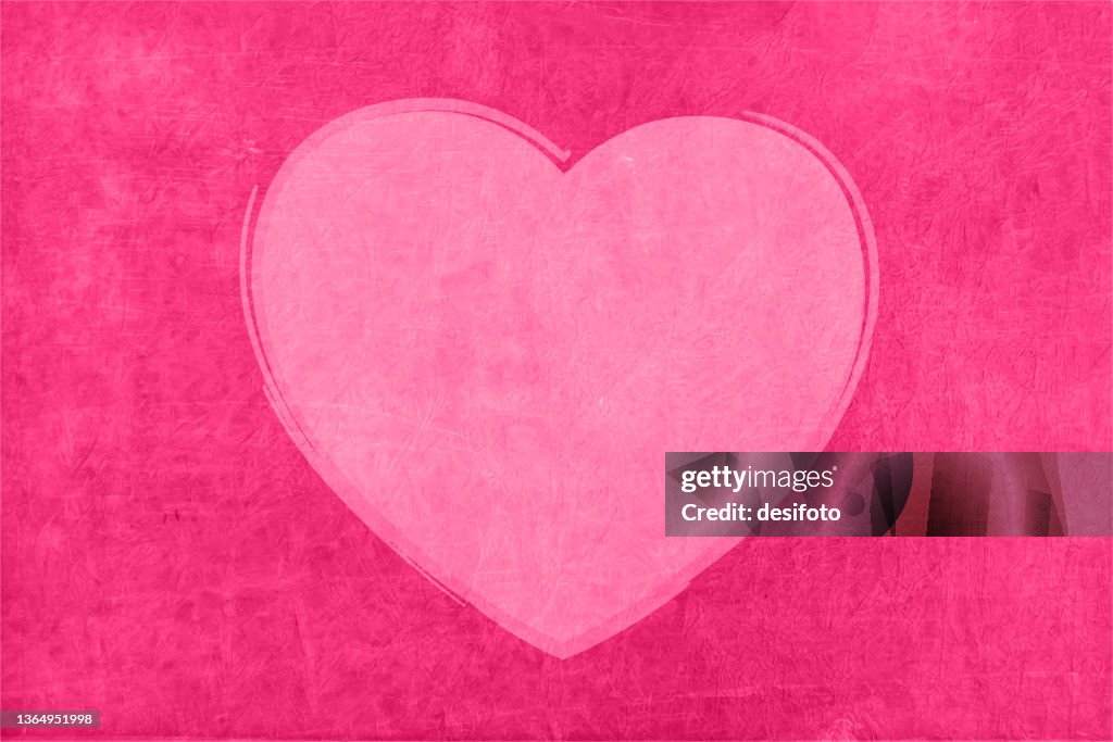 Rustic textured effect faded bright pink colored love theme vector backgrounds with one big mauve coloured heart