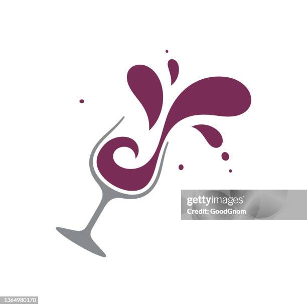 wine splash - drink logos stock illustrations