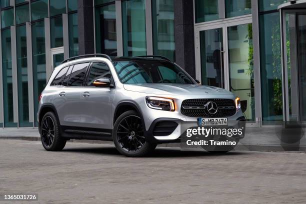 mercedes-benz glb on a street - mercedes benz stock pictures, royalty-free photos & images