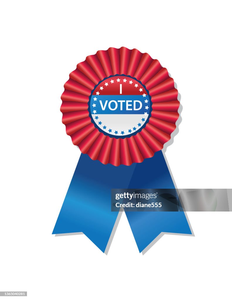 Politics Ribbon Red White Blue Voting Ribbon On Transparent Background High-Res Vector ...