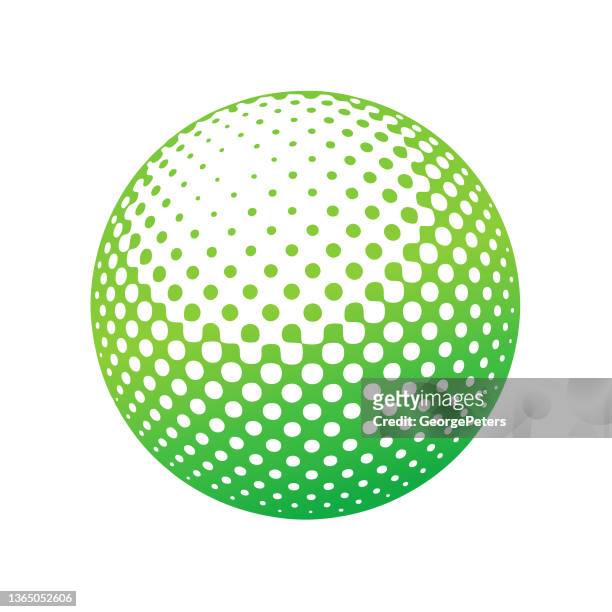 ball with half tone dot pattern - sphere logo stock illustrations