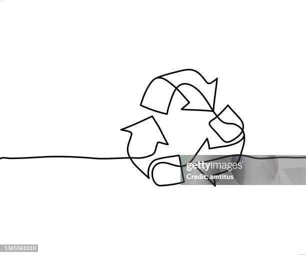 stockillustraties, clipart, cartoons en iconen met recycle line art - recycling
