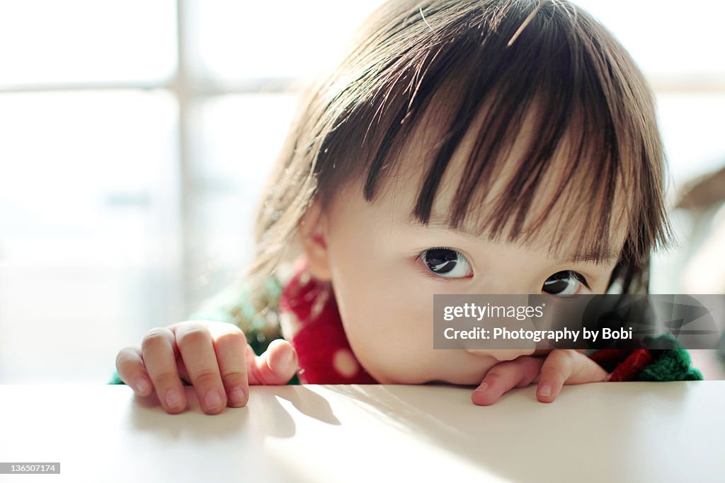 Girl looking at camera