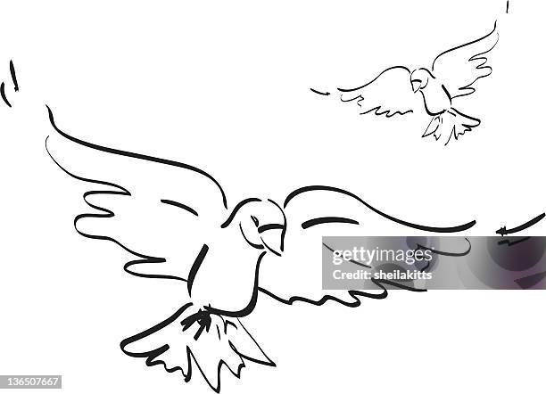 birds in flight - feathers mess stock illustrations