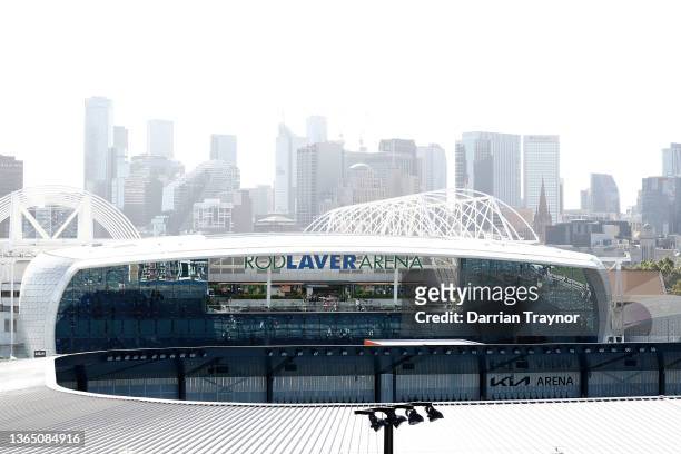General view of Rod Laver Arena during day one of the 2022 Australian Open at Melbourne Park on January 17, 2022 in Melbourne, Australia.