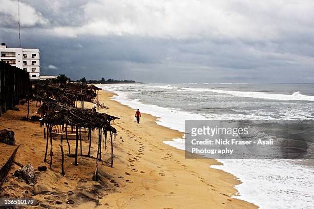 sinkor beach, monrovia, liberia - monrovia liberia stock pictures, royalty-free photos & images