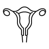 Female uterus icon isolated. Female internal organ