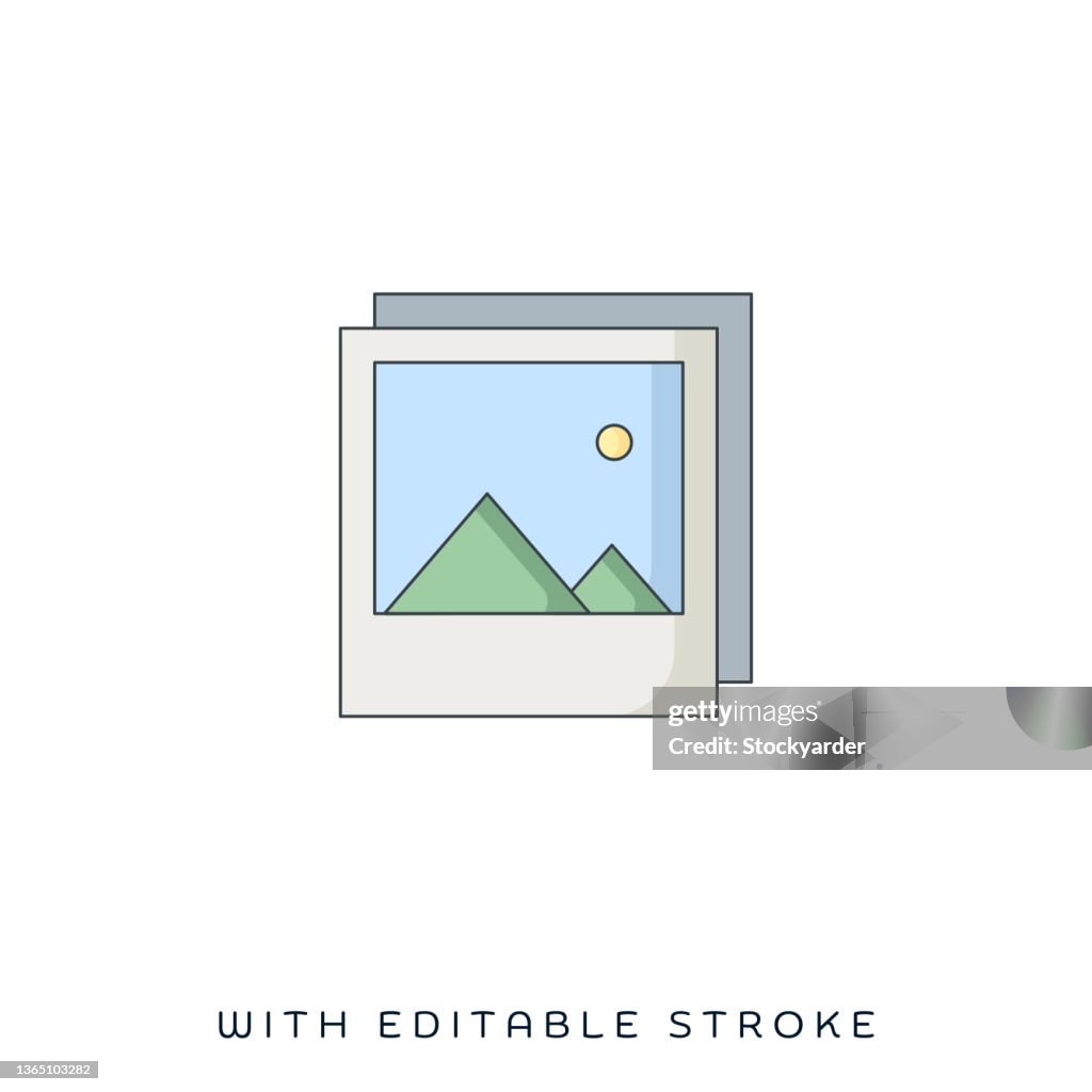 Image Gallery Flat & Line Icon