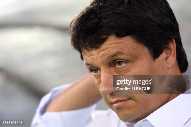 Head coach Adilson Batista of Jubilo Iwata is seen prior to the J.League J1 match between Yokohama FC and Jubilo Iwata at Nissan Stadium on June 16,...